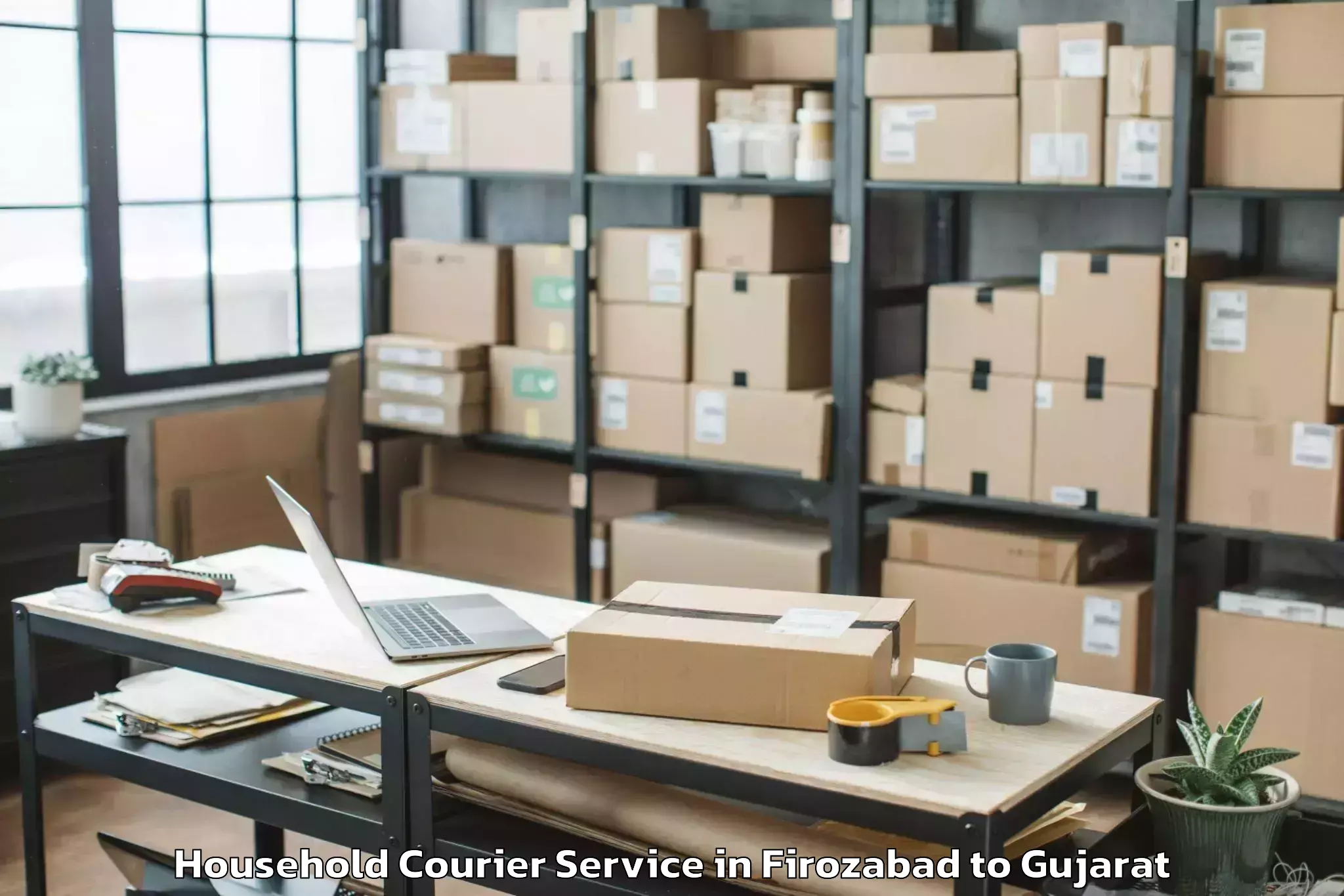 Book Firozabad to Bhavnagar Airport Bhu Household Courier